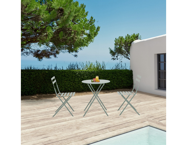 Ensemble pliant 3 pièces acier vert - Brico Dépôt