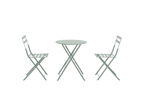 Ensemble pliant 3 pièces acier vert - Brico Dépôt