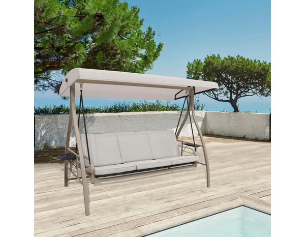 Balancelle acier imitation bois - Brico Dépôt