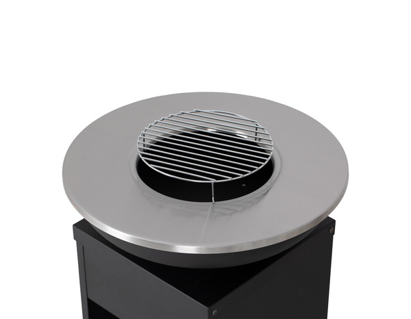 Brasero rond, foyer en acier peint noir - H. 90 cm,  - Brico Dépôt