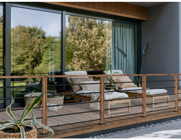 Kit garde corps bois et métal 2m40 Melto - Brico Dépôt