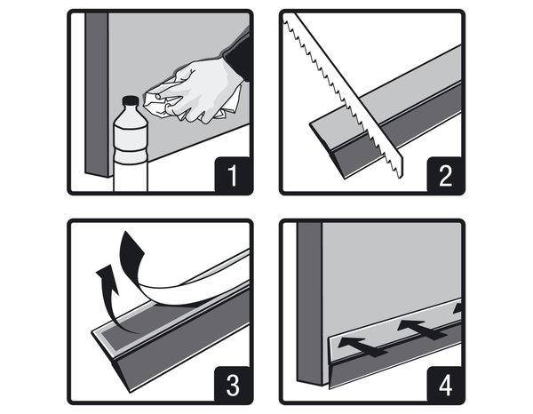Bas de porte en pvc sols lisses blanc 0,93m - 3M - Brico Dépôt