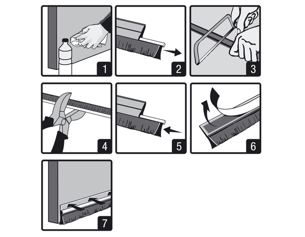 Bas de porte brosse en pvc sol irrégulier marron 0,93m - 3M - Brico Dépôt