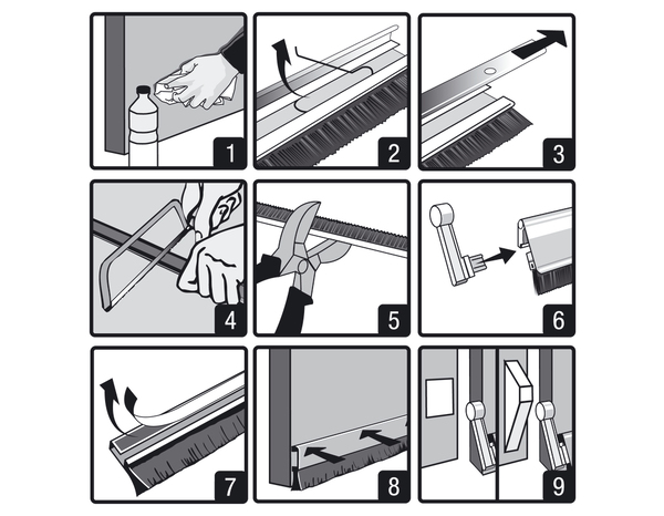 Bas de porte en aluminium pivot tous sols blanc 0,93m - 3M - Brico Dépôt