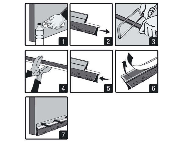 Bas de porte brosse en pvc sol irrégulier blanc 0,93m - 3M - Brico Dépôt