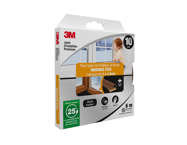Joint adhésif porte et fenêtre mauvais état marron 6m - 3M - Brico Dépôt
