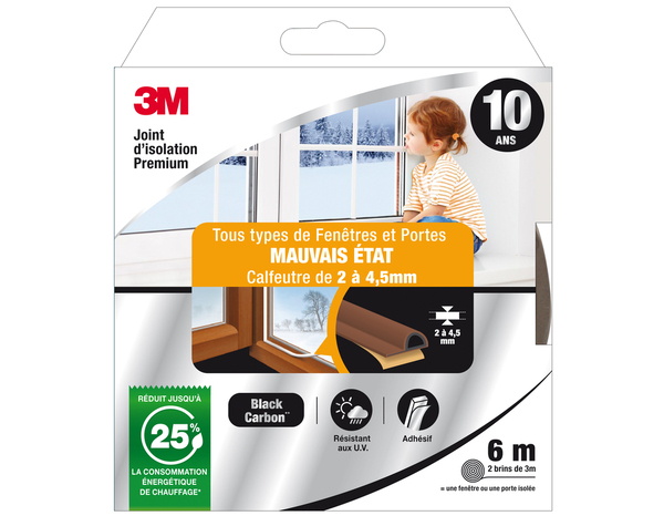 Joint adhésif porte et fenêtre mauvais état marron 6m - 3M - Brico Dépôt