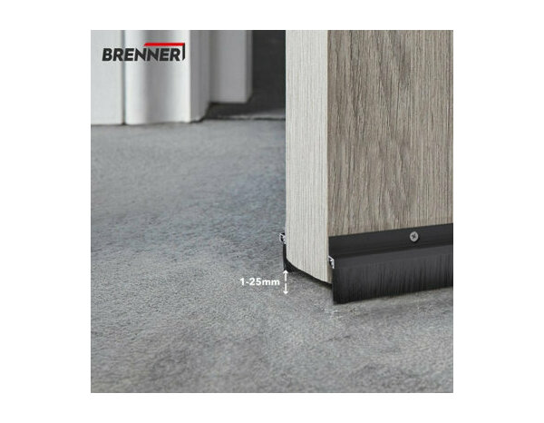 Bas de porte brosse en aluminium noir 1m - Brenner - Brico Dépôt