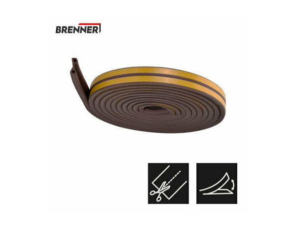 Joint adhesif "profil p" pour porte et fenêtre marron 6m - Brenner - Brico Dépôt