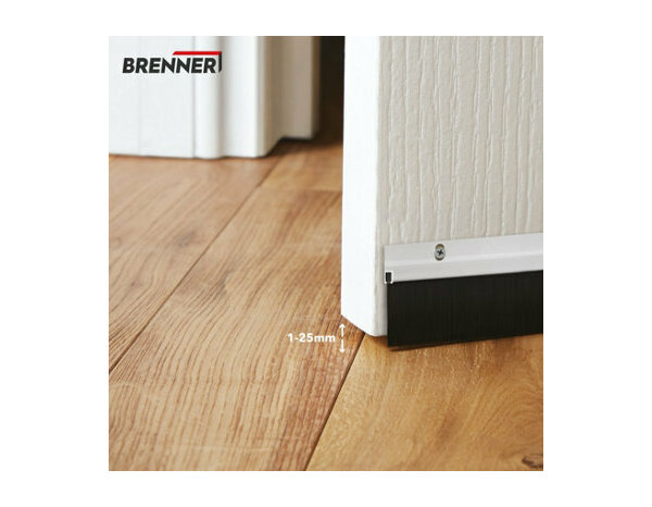 Bas de porte brosse en aluminium blanc 1m - Brenner - Brico Dépôt