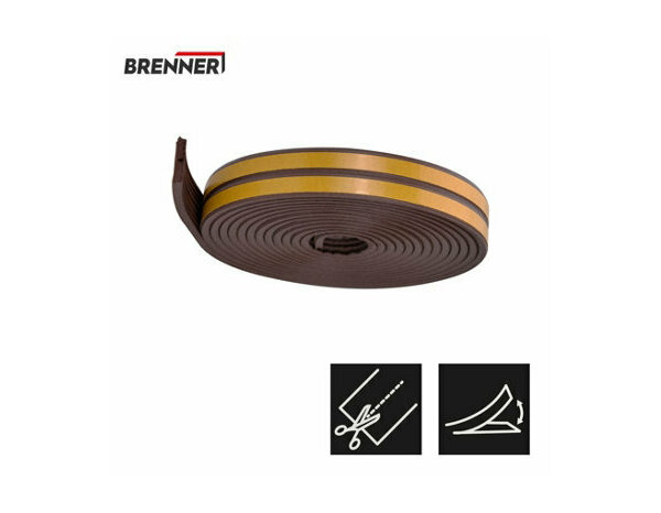 Joint adhesif "profil e" pour porte et fenêtre marron 6m - Brenner - Brico Dépôt