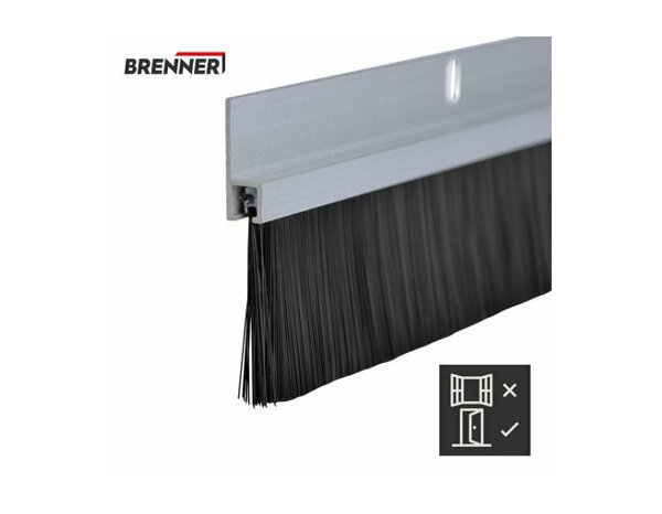 Bas de porte brosse en aluminium 1m - Brenner - Brico Dépôt