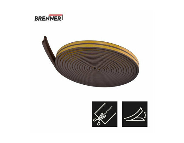 Joint adhesif en EPDM "profil p" porte et fenêtre marron 12m - Brenner - Brico Dépôt