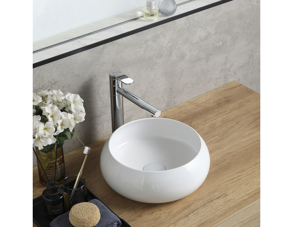 Vasque à poser céramique ronde blanc brillant ISORA - Diam. 36,5 cm, capacité 7,5 L - Cooke and Lewis - Brico Dépôt