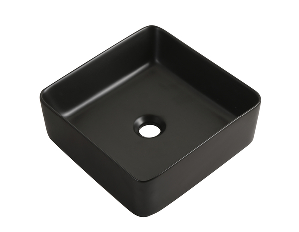 Vasque à poser céramique carré noir mat ALVINE - 34,2x12x34,2 cm - Cooke and Lewis - Brico Dépôt