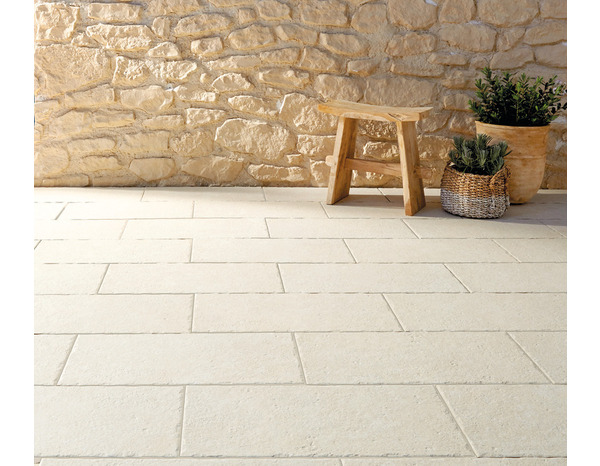 Carrelage de sol extérieur  beige, ép. 8 mm "Castillon" - Brico Dépôt