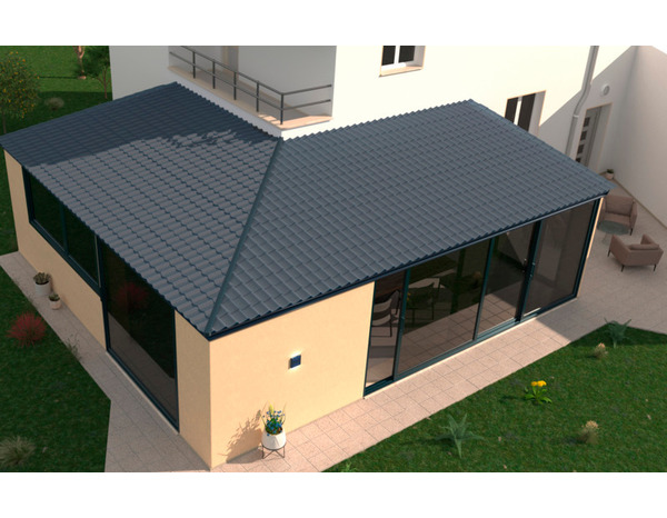 Tole imitation tuile graphite 3x1,1m - Brico Dépôt