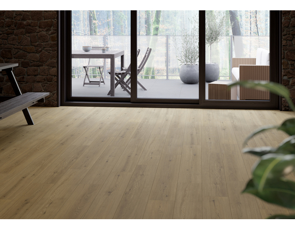 Sol stratifié décor bois chêne 7 mm AC4 "CAUBERT" - Brico Dépôt