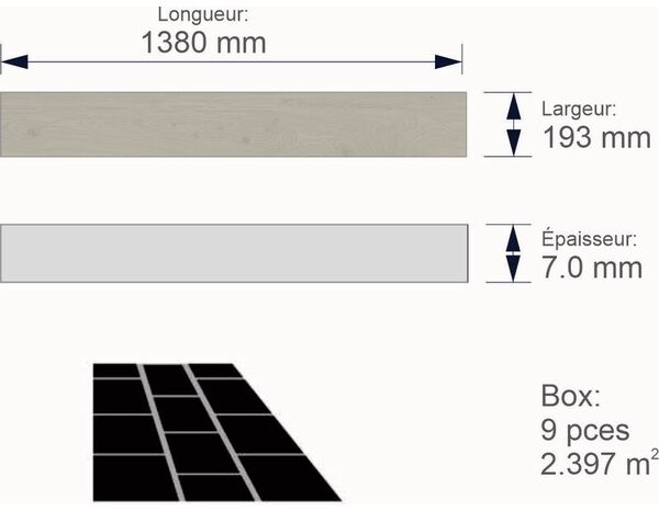 Sol stratifié décor bois chêne 7 mm AC4 "CAUBERT" - Brico Dépôt