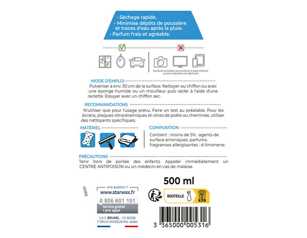 Nettoyant spécial vitres et miroirs parfait citron 500ml - Brico Dépôt