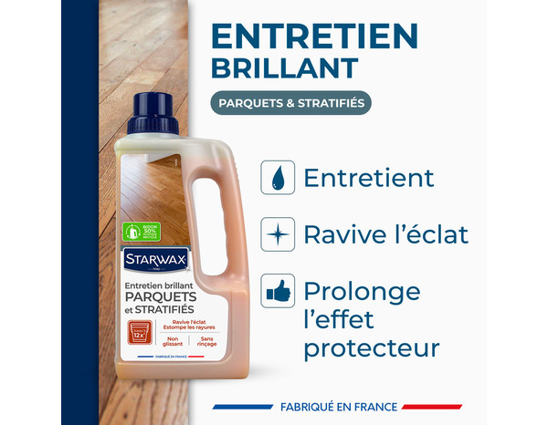 Entretien brillant parquets et sol stratifiés 1l - Brico Dépôt
