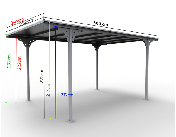 Carport en aluminium toit plat - Brico Dépôt