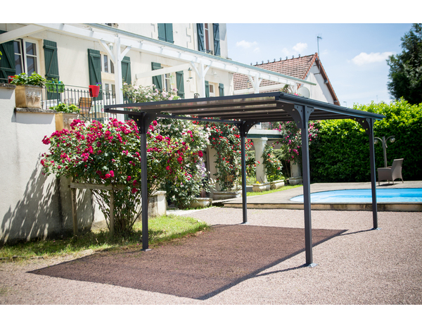 Carport en aluminium toit plat - Brico Dépôt