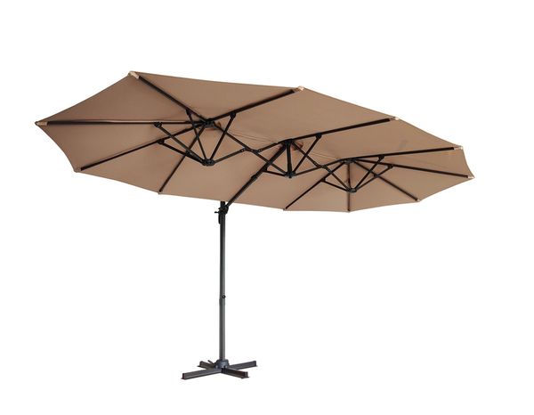 Parasol excentré double toit - 446X260CM - Brico Dépôt