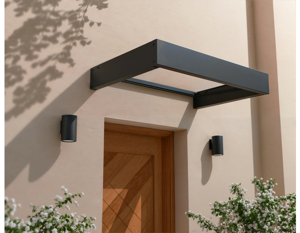 Marquise Sophia aluminum gris 1200 x 80 - Brico Dépôt