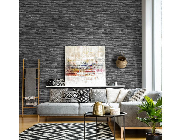 Plaquette parement "Alpes anthracite" 16 x 40 cm. Ep. 13,5 mm - Brico Dépôt