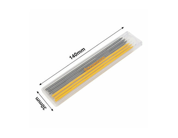 Lot de 6 mines graphite grise & jaune ∅ 2,8 mm - MAGNUSSON - Brico Dépôt