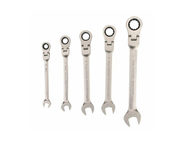 Lot de 5 cles cliquet articule - Forge steel - Brico Dépôt