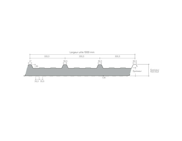 Panneau sandwich 3100 x 1000 mm x Ep. 40 mm - BACACIER - Brico Dépôt