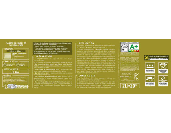 Peinture de rénovation sol et escalier acrylique satin tendre gris 0,75 L - V33 - Brico Dépôt