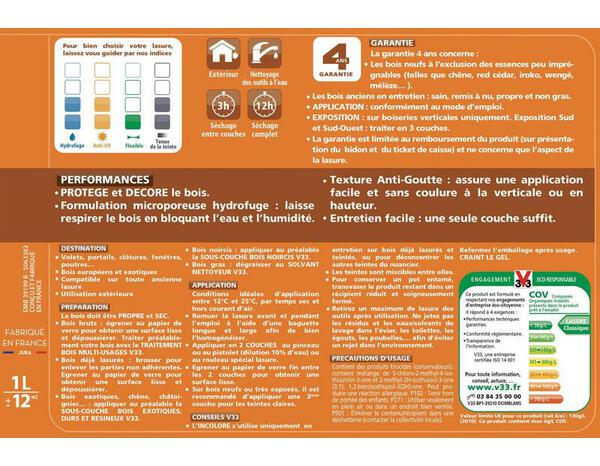 Lasure classique ton chêne clair 1 L - V33 - Brico Dépôt