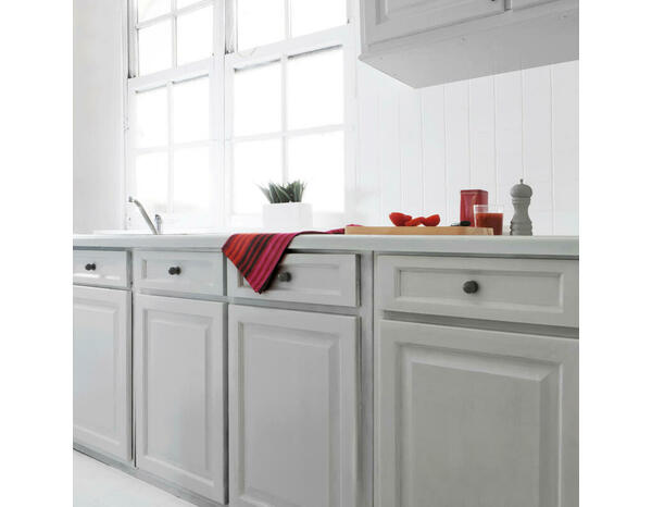 Peinture de rénovation meubles cuisine acrylique satin tendre gris 0,75 L - V33 - Brico Dépôt