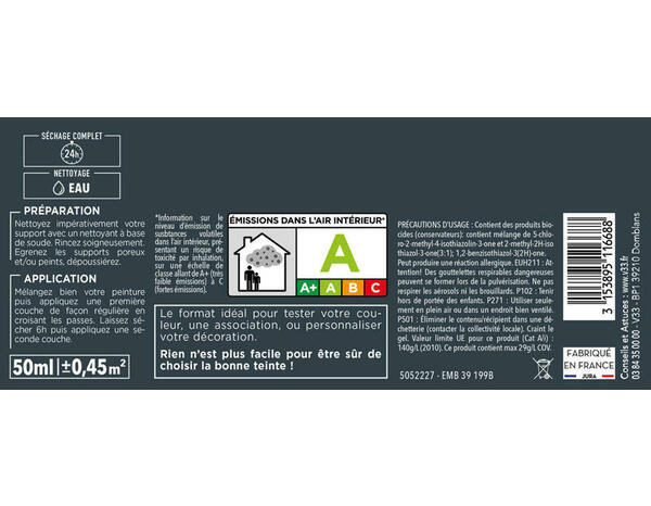 Testeur peinture de rénovation acrylique satin voile de coton 50 ml - V33 - Brico Dépôt