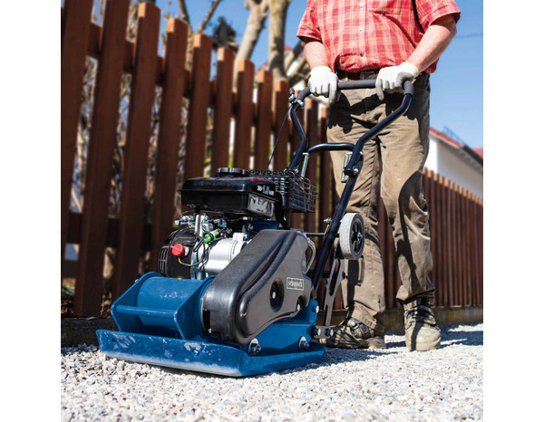 Plaque vibrante thermique 79 CM³, moteur 4 temps - Scheppach - Brico Dépôt