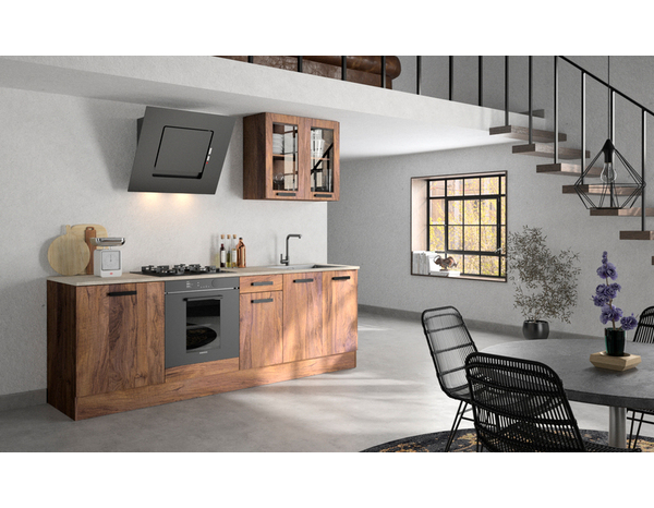 Cuisine en kit "ARIA" décor imitation bois - L.2,40 M - Brico Dépôt