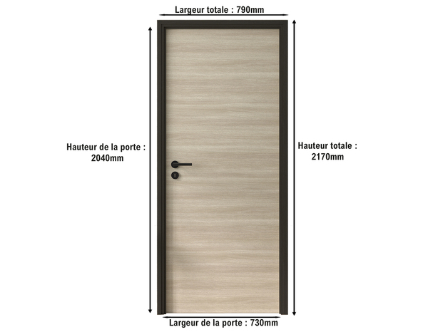 Bloc porte 204X73CM "VERONE D" MDF décors chêne naturel structuré - Brico Dépôt