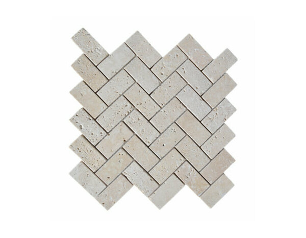 Mosaïque Travertin "Herringbone" beige 30,5 x 31 cm - Brico Dépôt