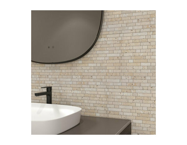 Mosaïque Travertin "Muretto" Beige 30,5 x 31 cm - Brico Dépôt