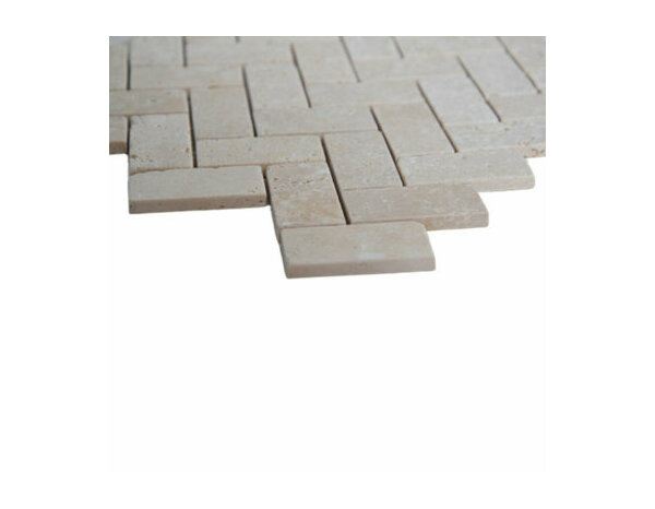 Mosaïque Travertin "Herringbone" beige 30,5 x 31 cm - Brico Dépôt