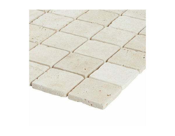 Mosaïque Travertin "Carré Grand" 30,5 cm x 30,5 cm - Brico Dépôt
