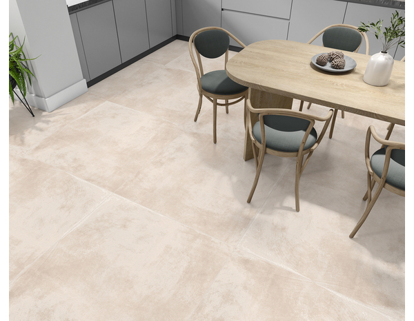 Carrelage de sol intérieur grès cérame 100X100 "LOU ARENA" beige - Brico Dépôt