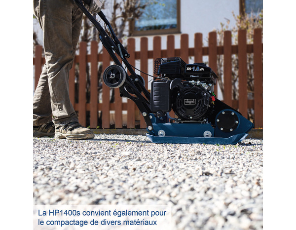 Plaque vibrante thermique 79 CM³, moteur 4 temps - Scheppach - Brico Dépôt