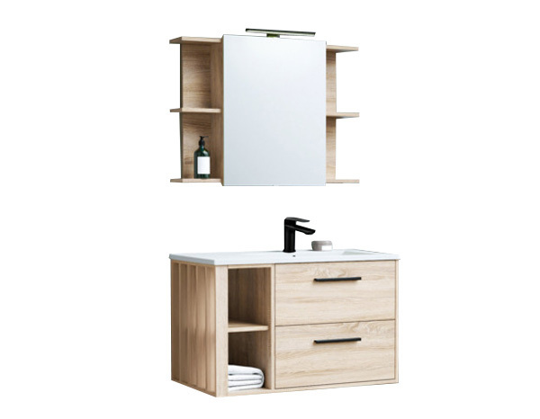 Ensemble meuble niche persienne + vasque + miroir "SLAT" - Brico Dépôt