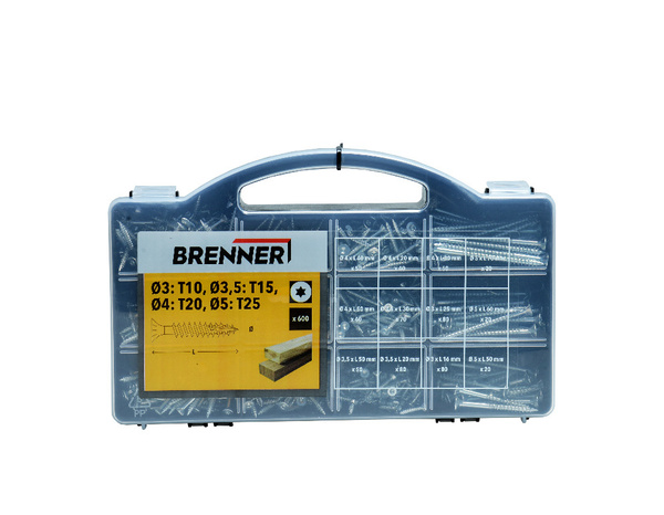 Assortiment de 600 vis multi-usage tête fraisée, Torx - Brenner - Brico Dépôt