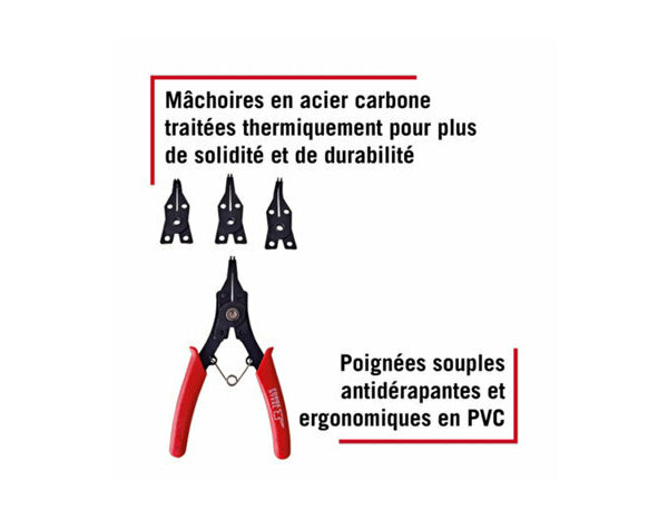 Pince circlips 4 tetes - Forge steel - Brico Dépôt