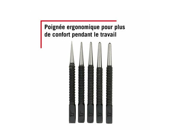 Lot de 5 pointeaux - Forge steel - Brico Dépôt